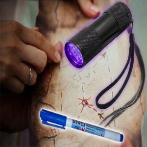 Kincskeresős játékhoz UV zseblámpa + UV filc